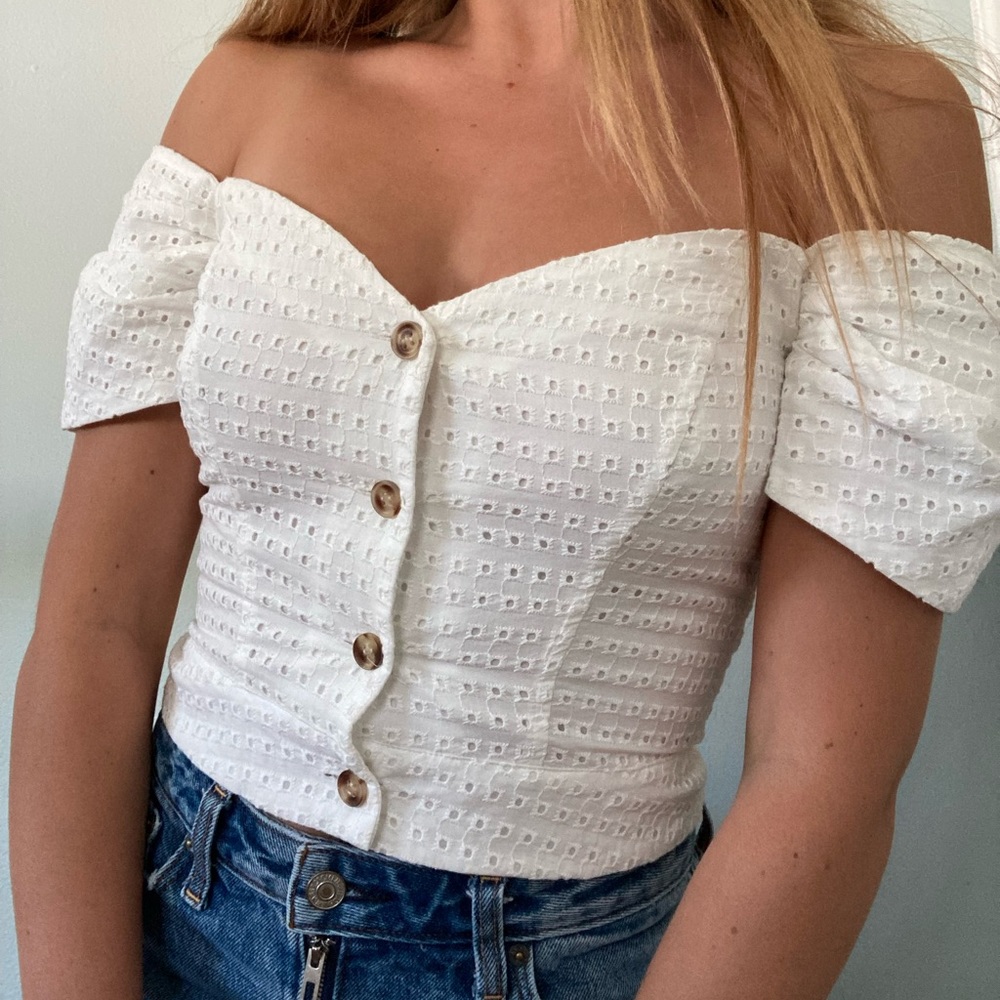 Gianni Bini white off-the-shoulder top